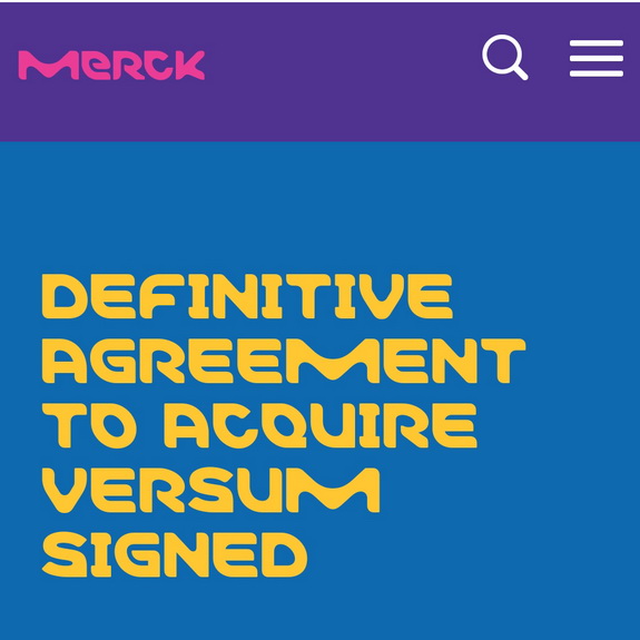 Merck signs Definitive Agreement to acquire Versum Materials for $53 per share, Reflecting  an enterprise value (EV)  for Versum of approximately 5.8 billion,by chemwinfo